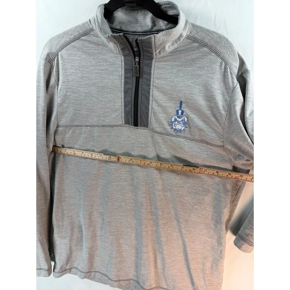Tommy Bahama IslandZone Mens Small Gray Quarter Zip Pullover Citadel Mascot Top